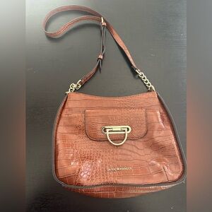 Dana Buchman Tan Croc-Embossed Shoulder Bag